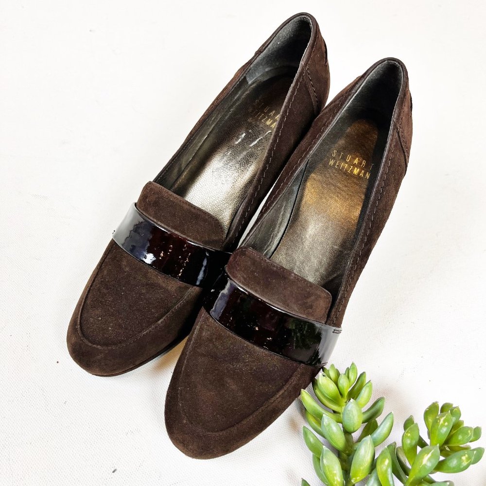 Stuart Weitzman Suede Loafer Pumps 7.5 - Picture 2 of 6